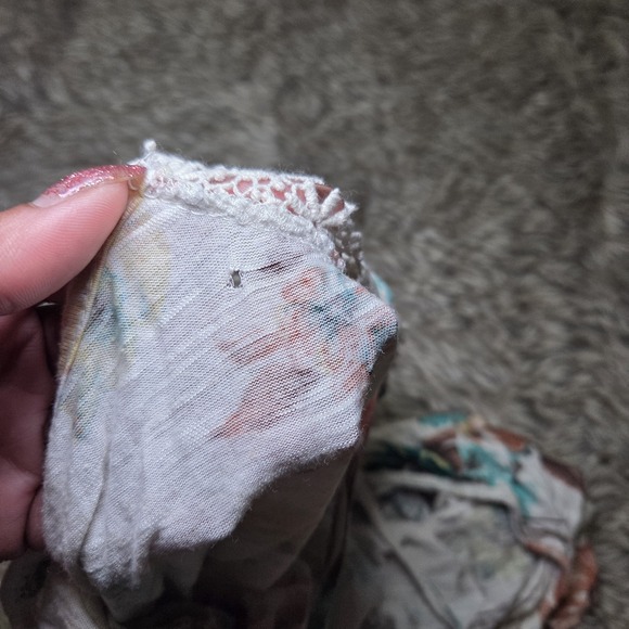 Body Central Floral Crochet Back Tank Top Spaghetti Strap Boho Size M Y2K - Picture 7 of 7